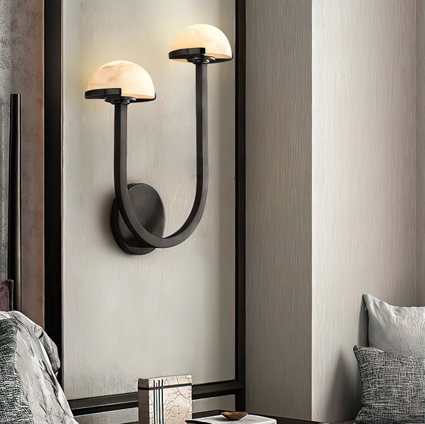 Mushroom Wall Lamp Alabaster Design – Serene Illumination for Modern Spaces 2