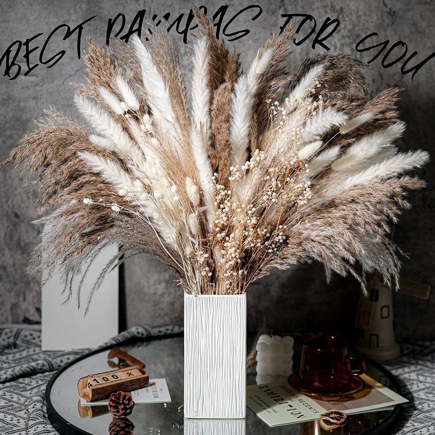 Natural Dried Pampas Grass Bouquet – Chic Floral Accent for Elegant Spaces 15