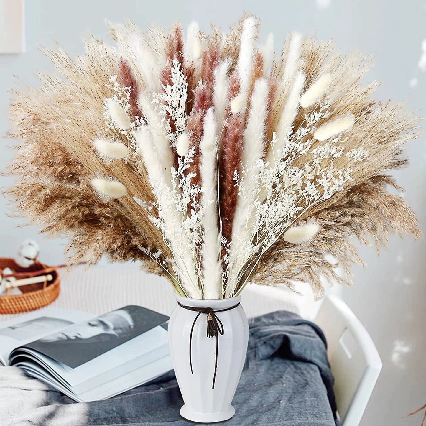 Natural Dried Pampas Grass Bouquet – Chic Floral Accent for Elegant Spaces 9