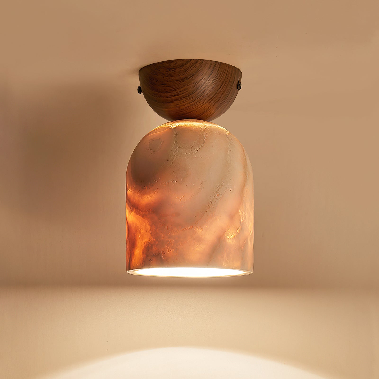 Noncu Travertine Ceiling Lamp – Elegant Glow with Minimalist Touch 6