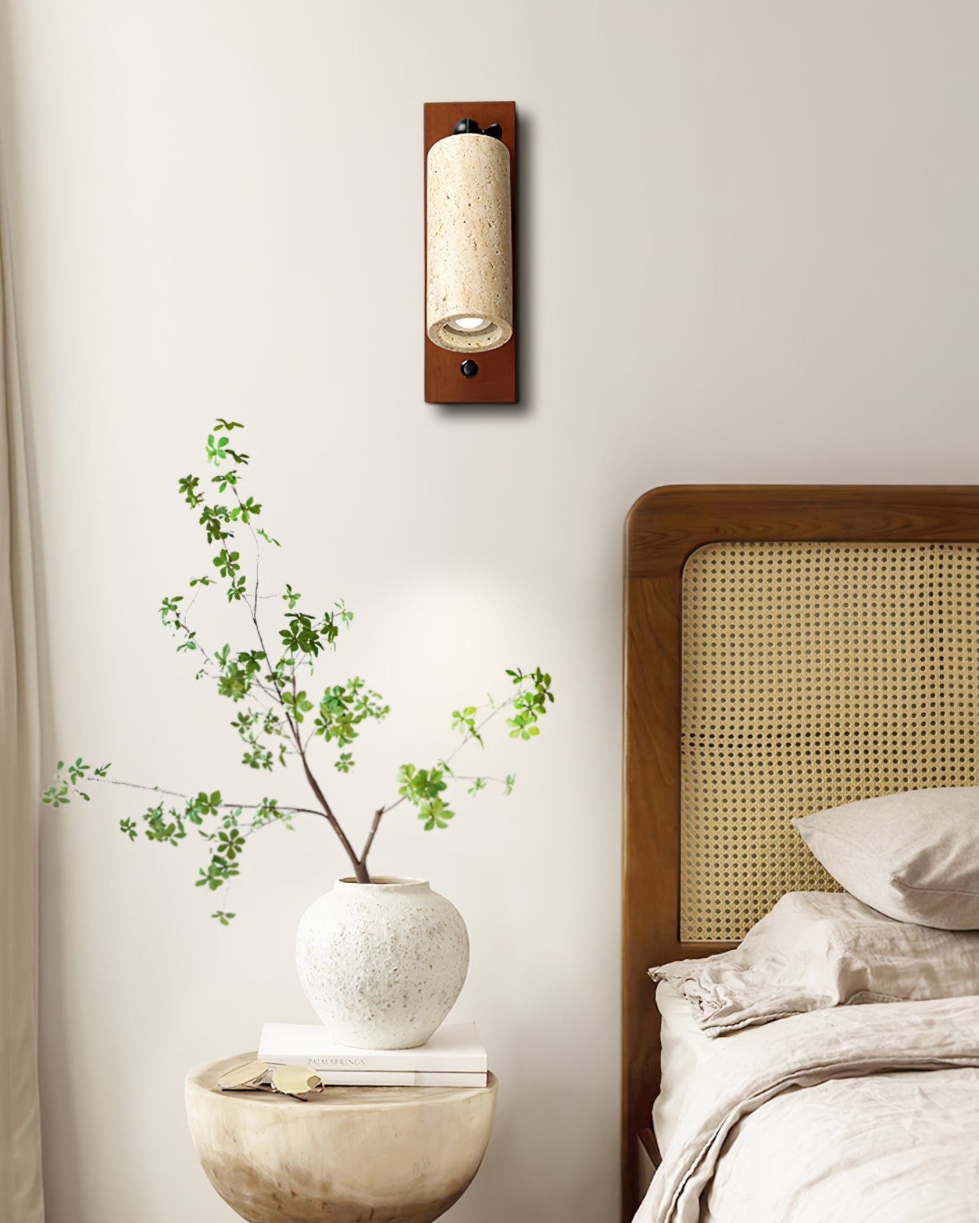 Ouglres Wall Lamp – Sophisticated Yellow Travertine Design 4