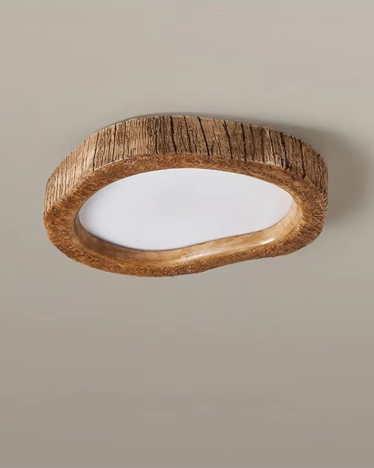 Oval Ceiling Light Wood Look – Rustic Design with Warm Illumination 1