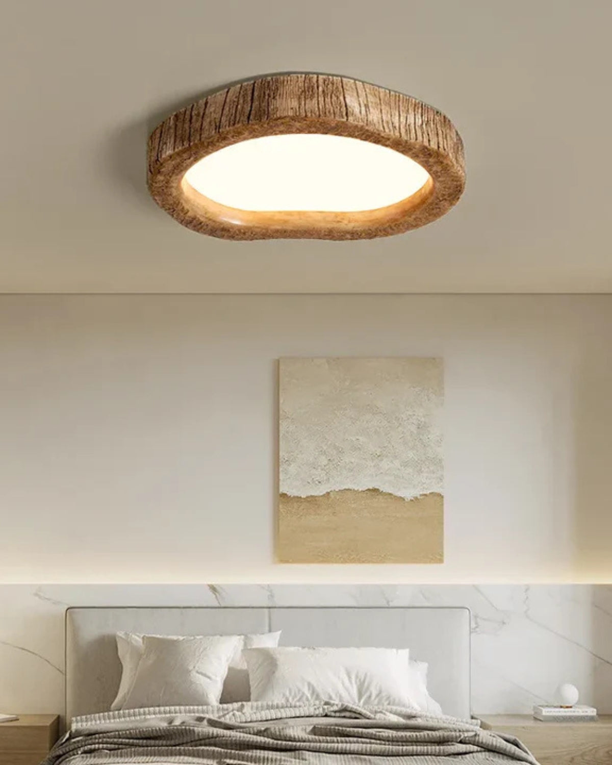 Oval Ceiling Light Wood Look – Rustic Design with Warm Illumination 3