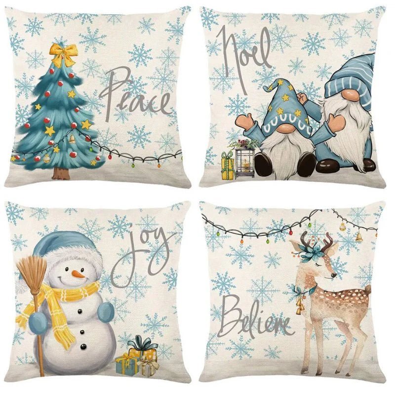 Pack of 4 Christmas Cushion Covers – Festive Vibes for Cozy Living Spaces 10