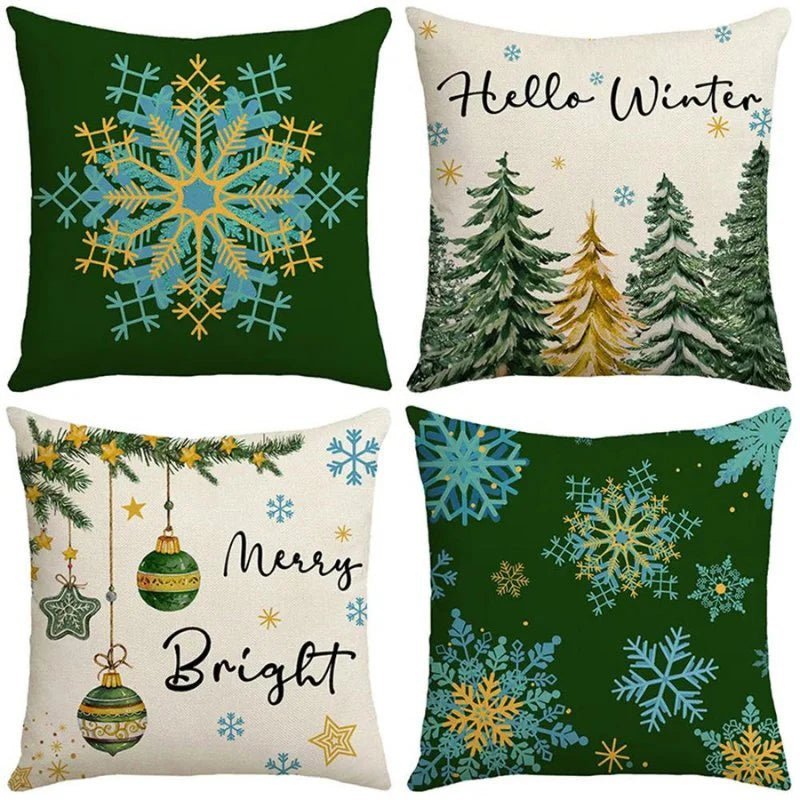 Pack of 4 Christmas Cushion Covers – Festive Vibes for Cozy Living Spaces 3