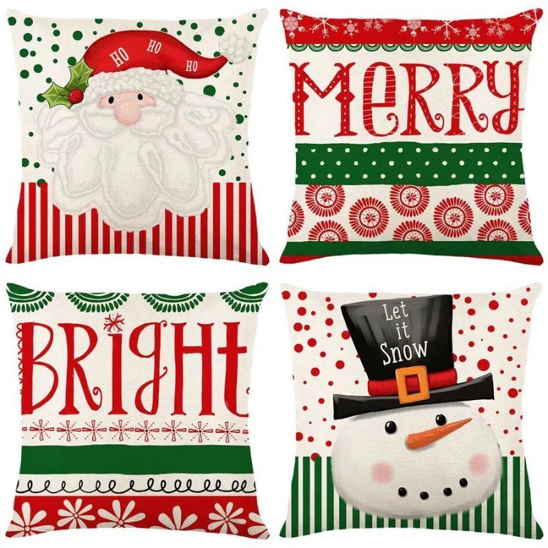Pack of 4 Christmas Cushion Covers – Festive Vibes for Cozy Living Spaces 5