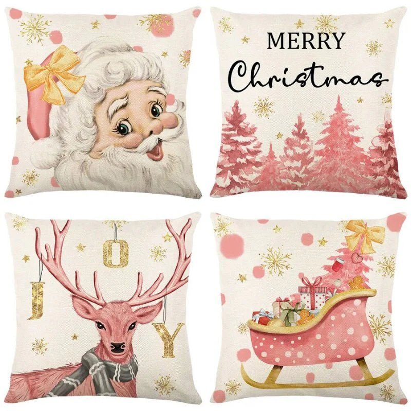 Pack of 4 Christmas Cushion Covers – Festive Vibes for Cozy Living Spaces 7