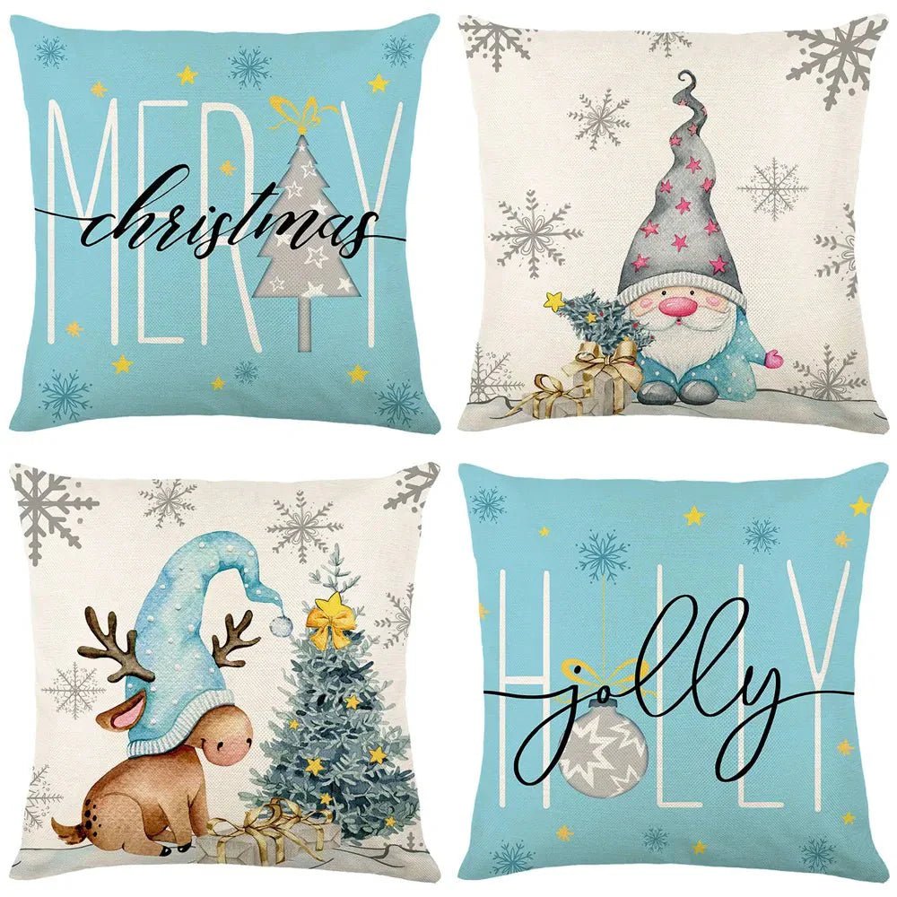 Pack of 4 Christmas Cushion Covers – Festive Vibes for Cozy Living Spaces 9