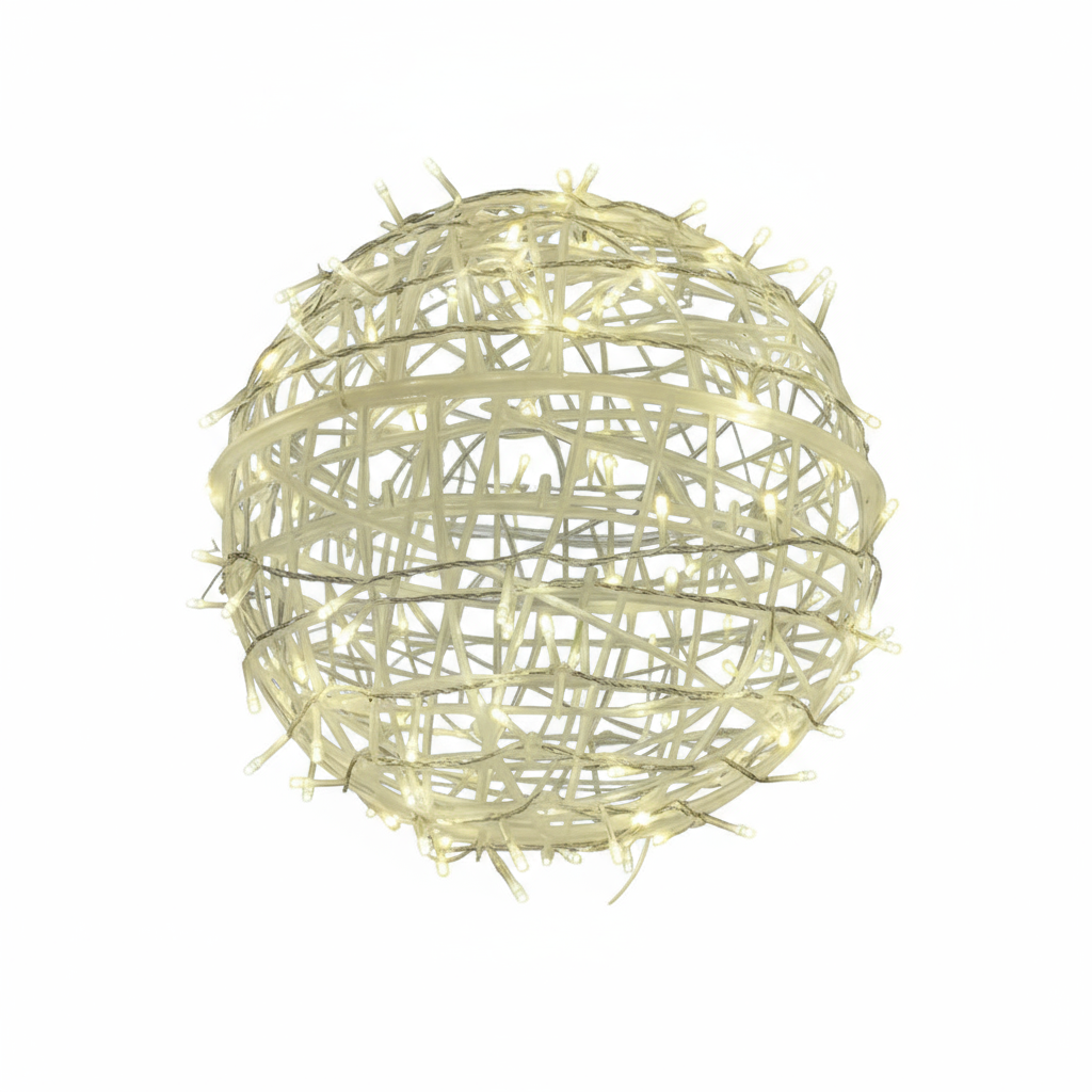 Rattan Ball Outdoor Fairy Lights – Enchanting Glow for Magical Evenings 1