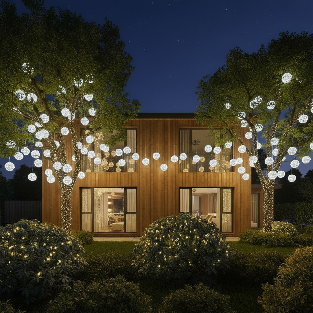 Rattan Ball Outdoor Fairy Lights – Enchanting Glow for Magical Evenings 4