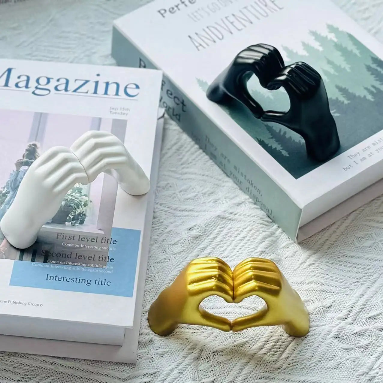 Resin Love Gesture Statues – Unique Art Piece for Serene Spaces 5