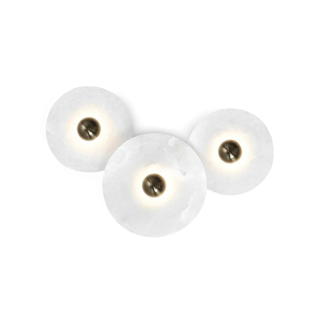 Round Alabaster Wall Light – Elegant Glow for Timeless Ambiance 1