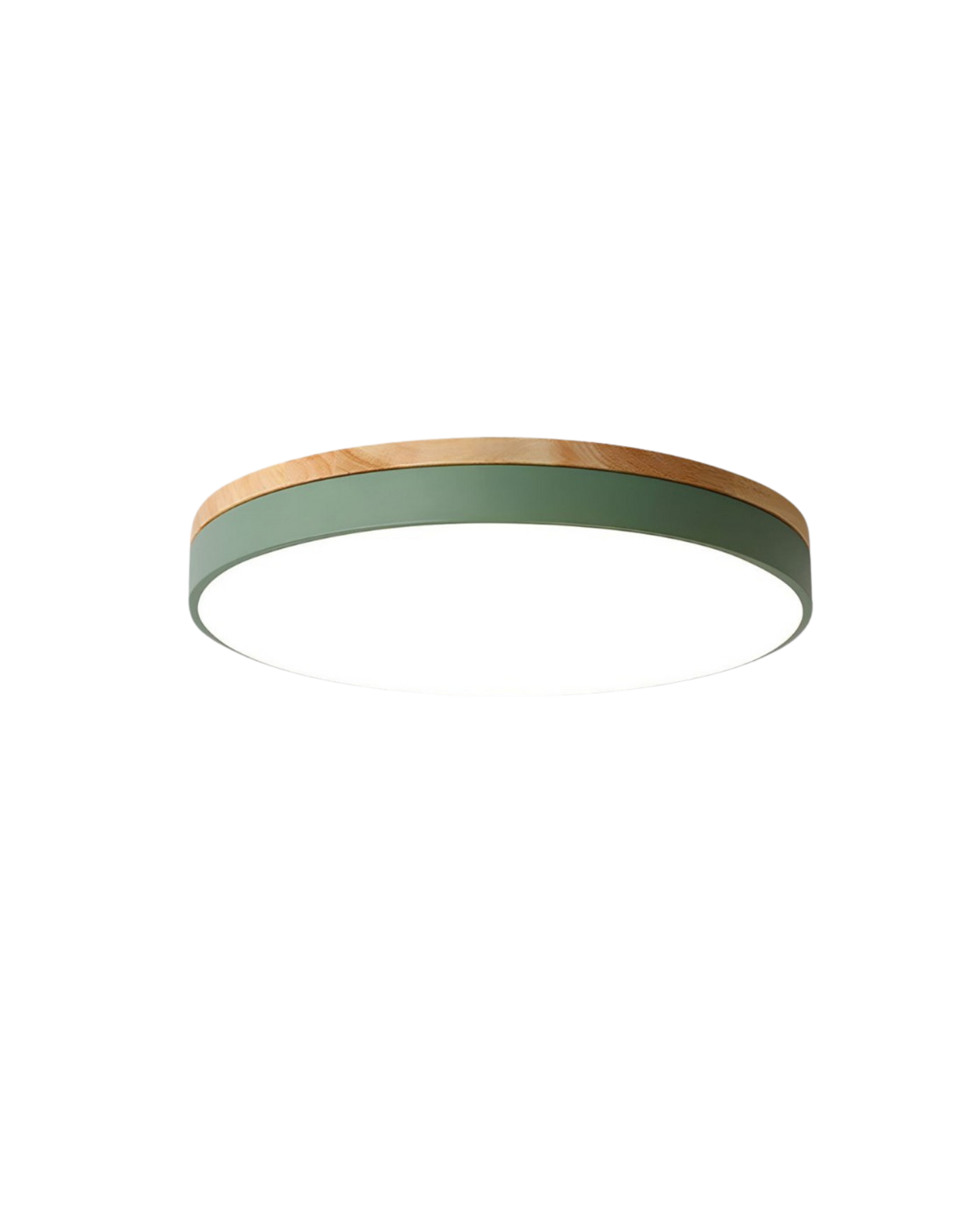 Round Flush Mount Ceiling Light – Modern Design with Warm Wooden Accent 1