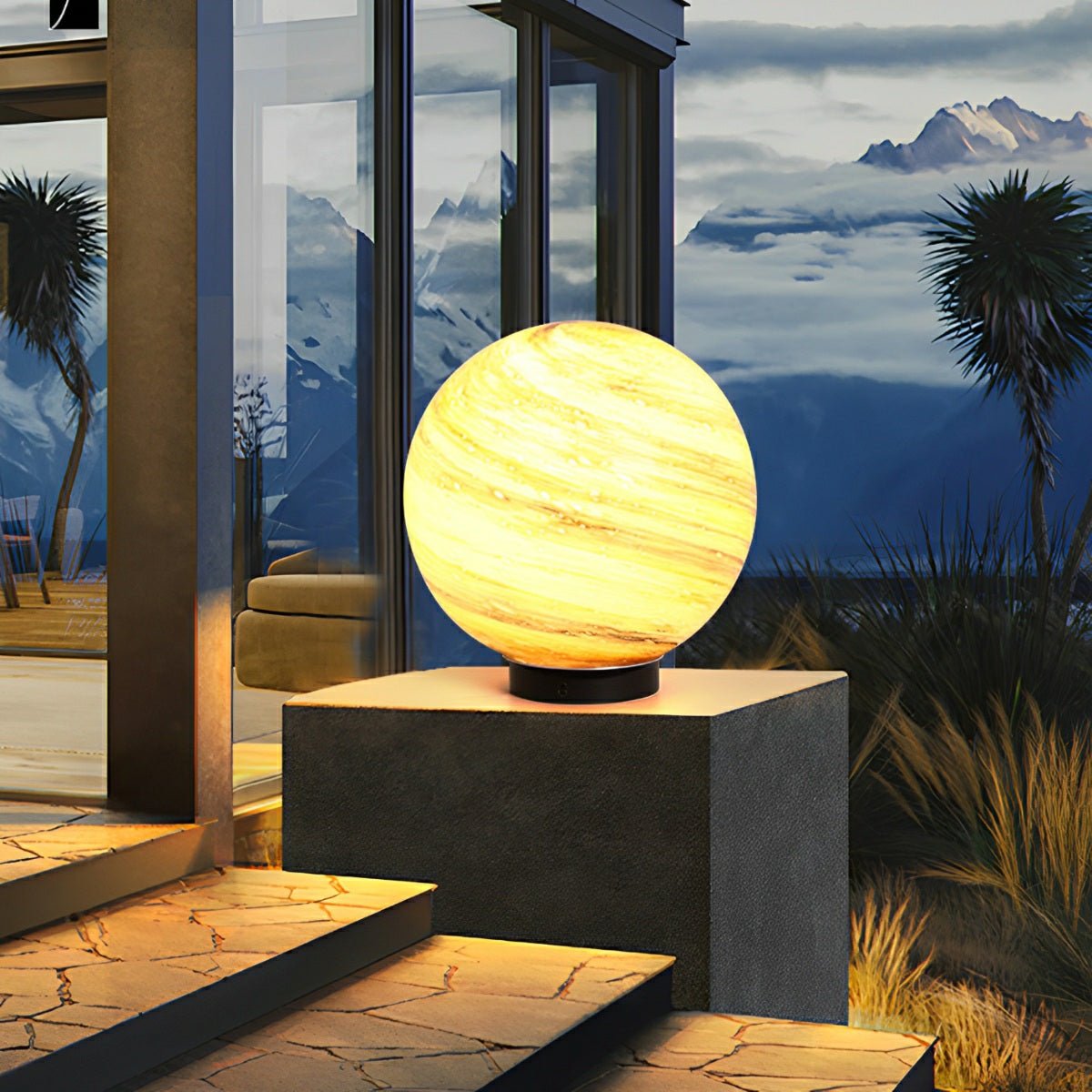 Round Glass Planet Outdoor Lights – Elegant Illumination for Your Garden 2