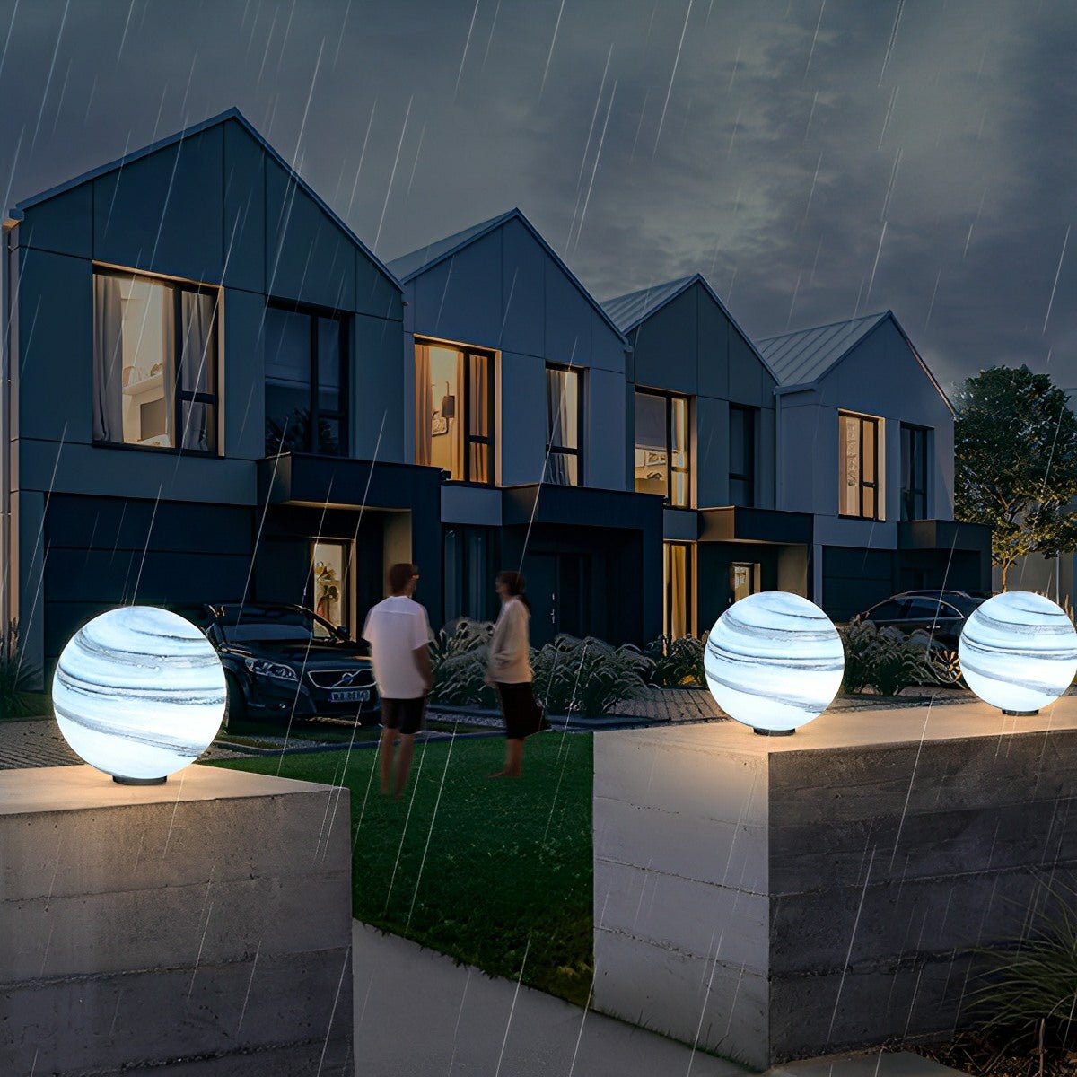 Round Glass Planet Outdoor Lights – Elegant Illumination for Your Garden 5