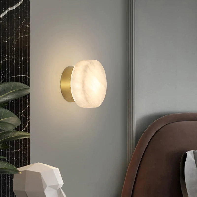 Round Modern Wall Light – Sleek Marble Design for Cozy Ambiance 2