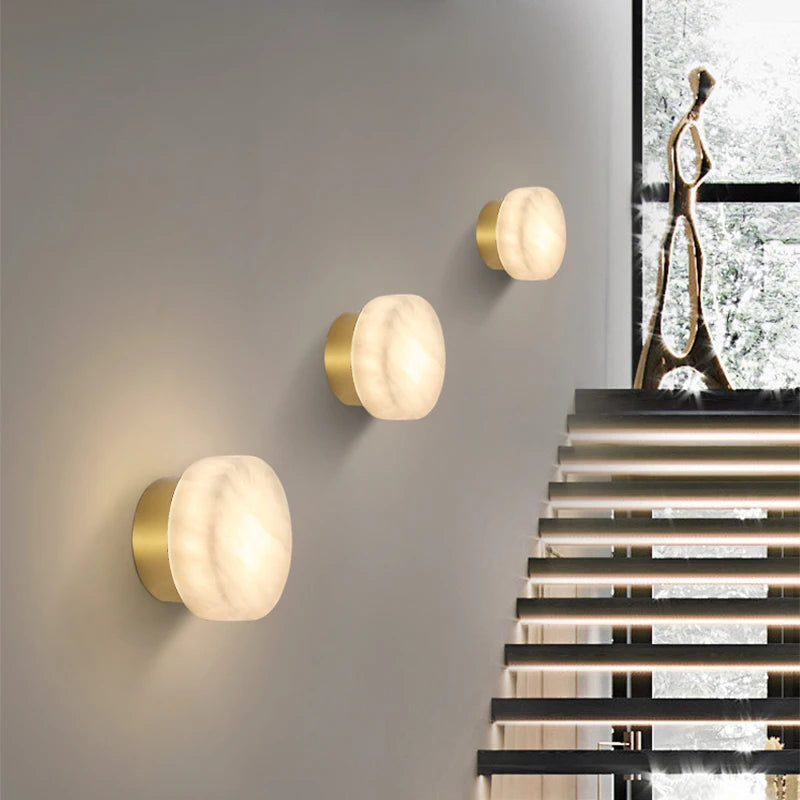 Round Modern Wall Light – Sleek Marble Design for Cozy Ambiance 3