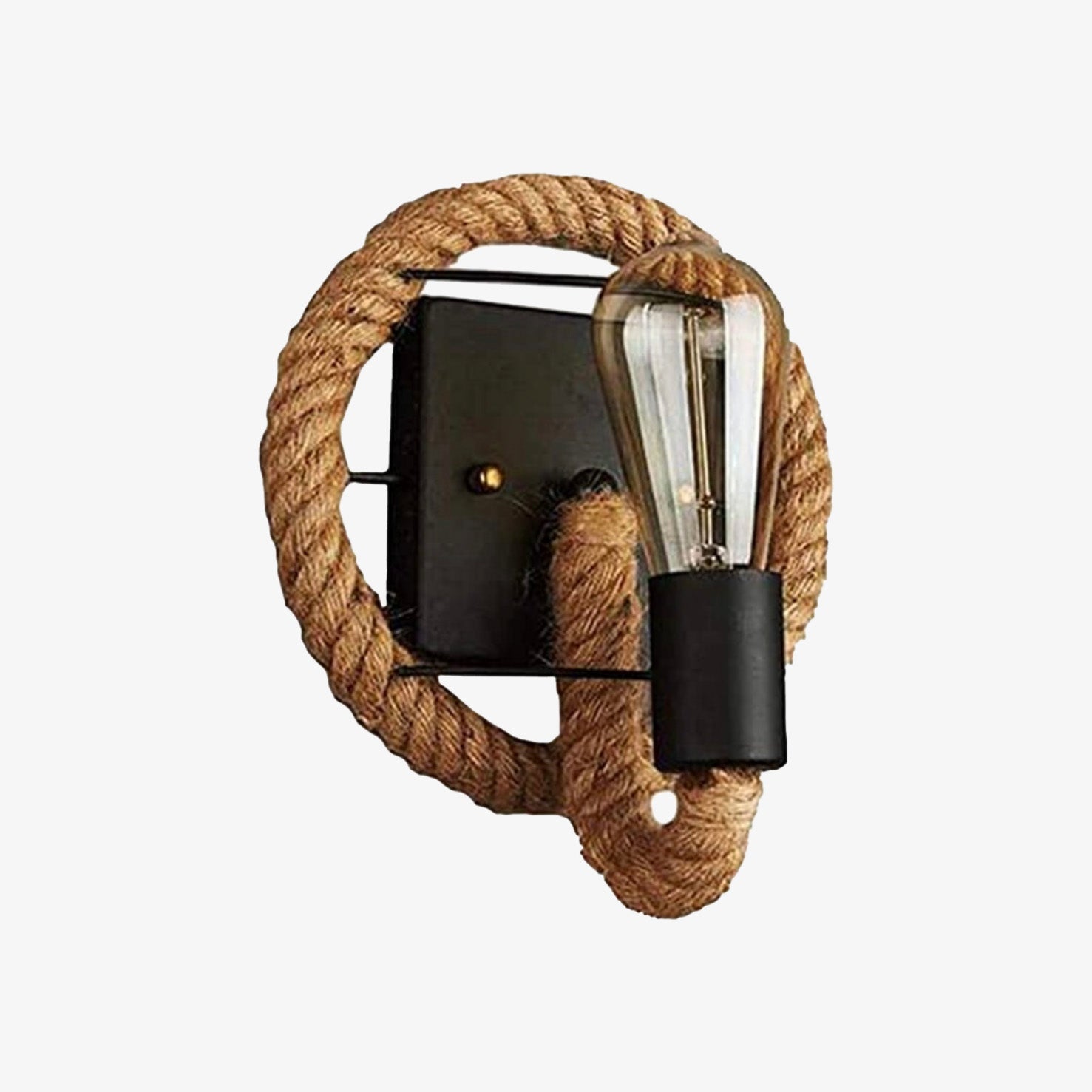 Rustic Wall Light With Rope – Vintage Charm for Inviting Spaces 0