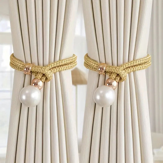 **Shiny Beaded Curtain Tieback Set** – Elegant Touch for Any Room 1