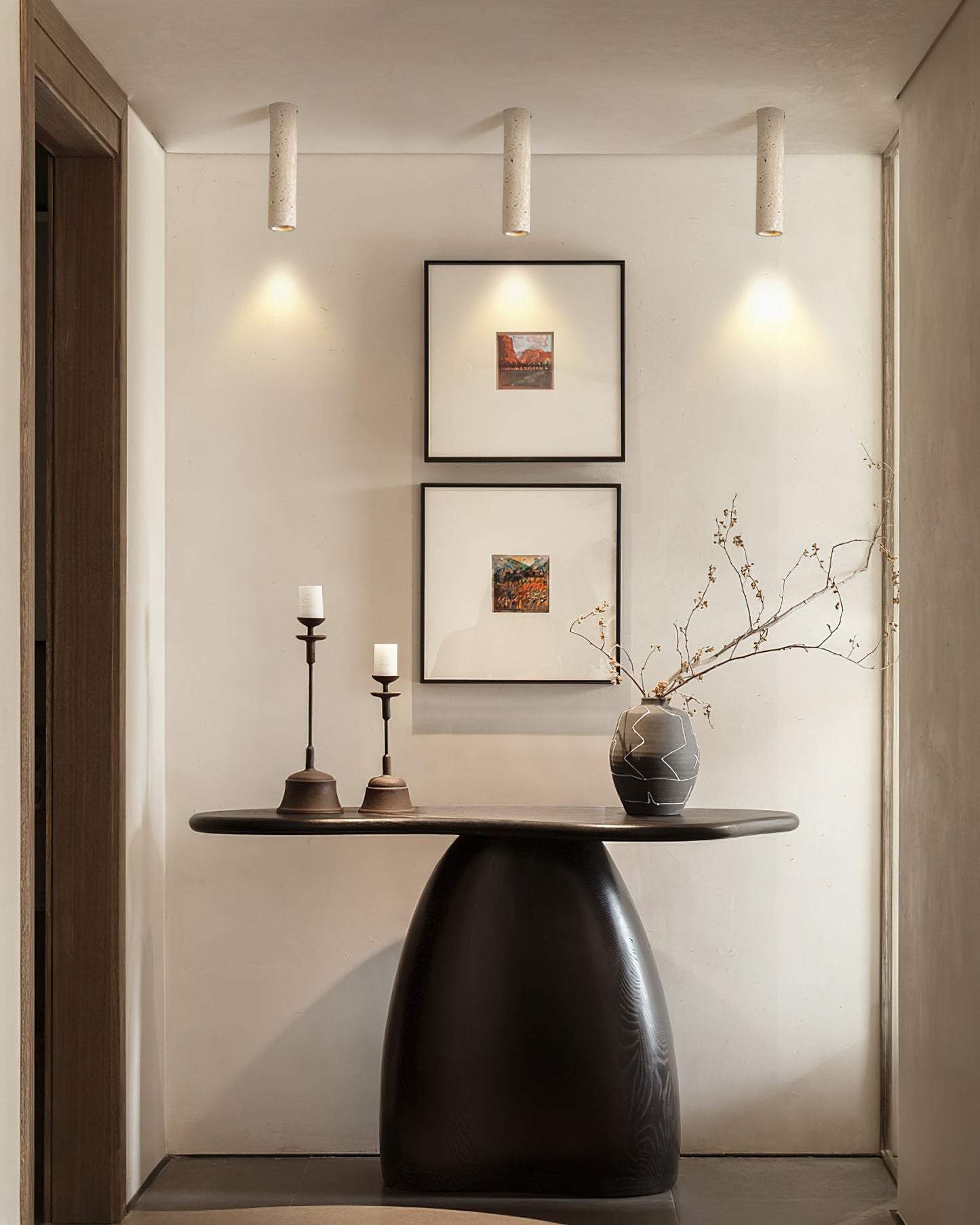 Shura Travertine Ceiling Lamp – Elegant Natural Stone Illumination 3