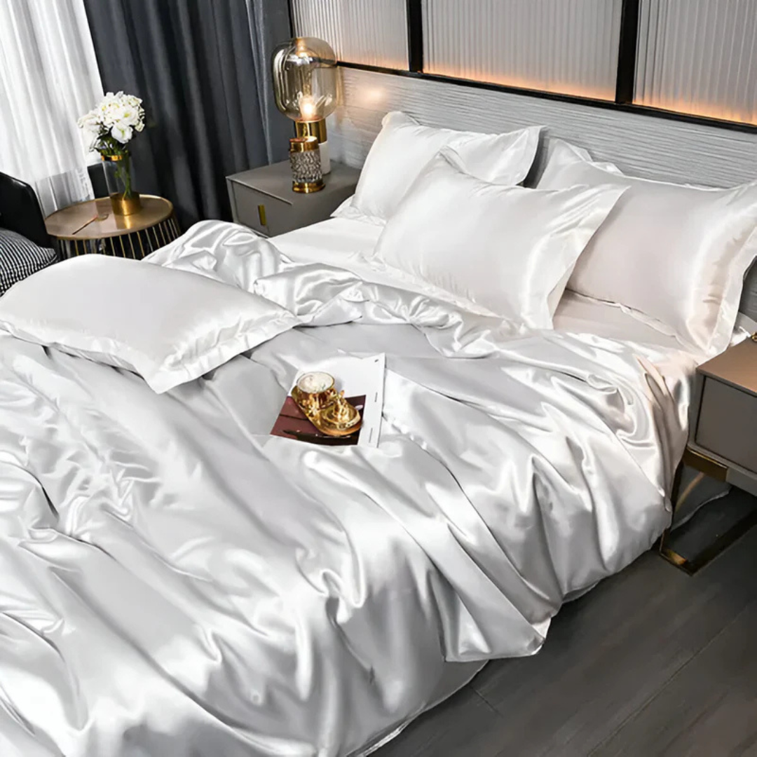 **Silk Satin Bed Linen Set – Ultimate Luxury for Restful Sleep** 4