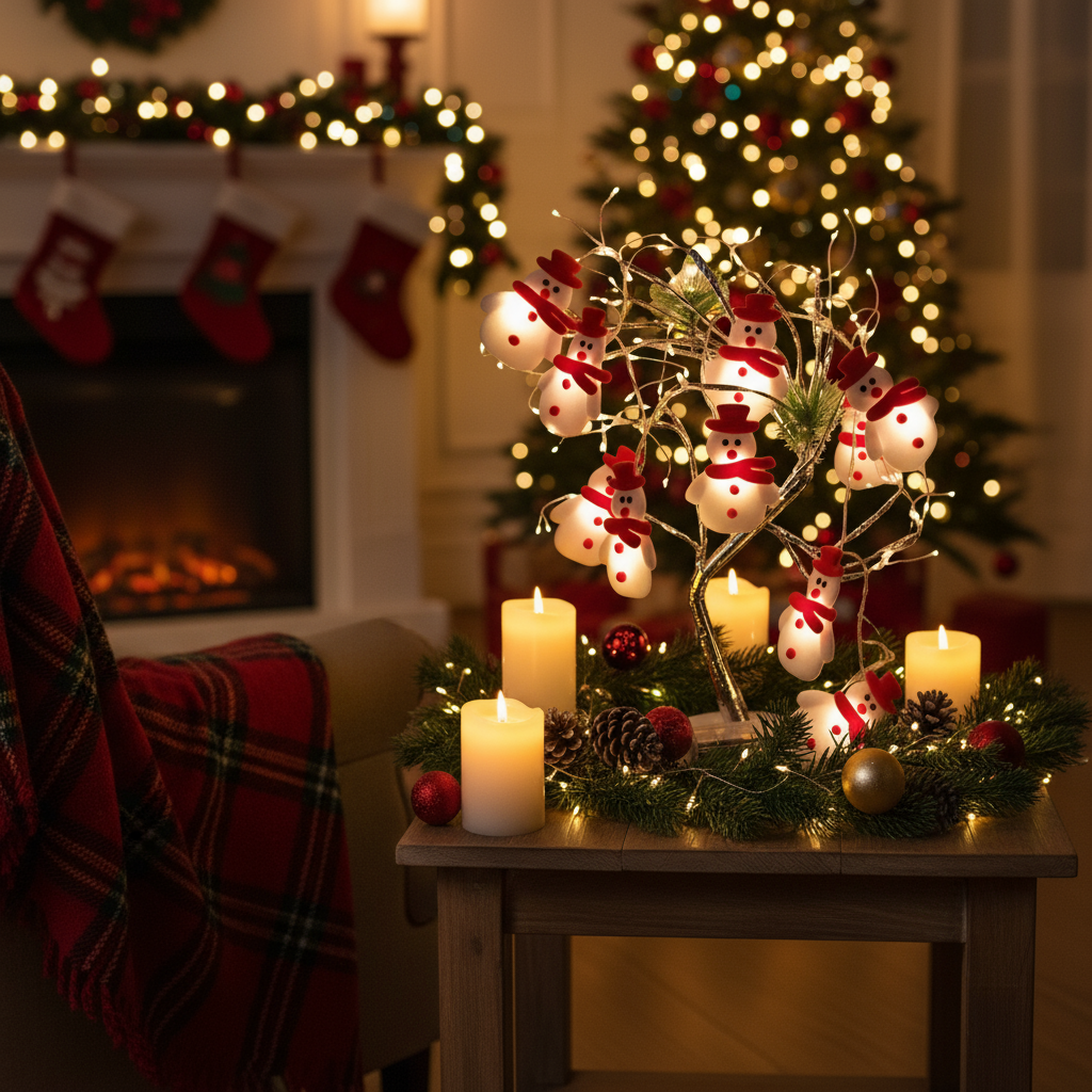 Snowman Fairy Lights – Enchanting Glow for Holiday Cheer 3