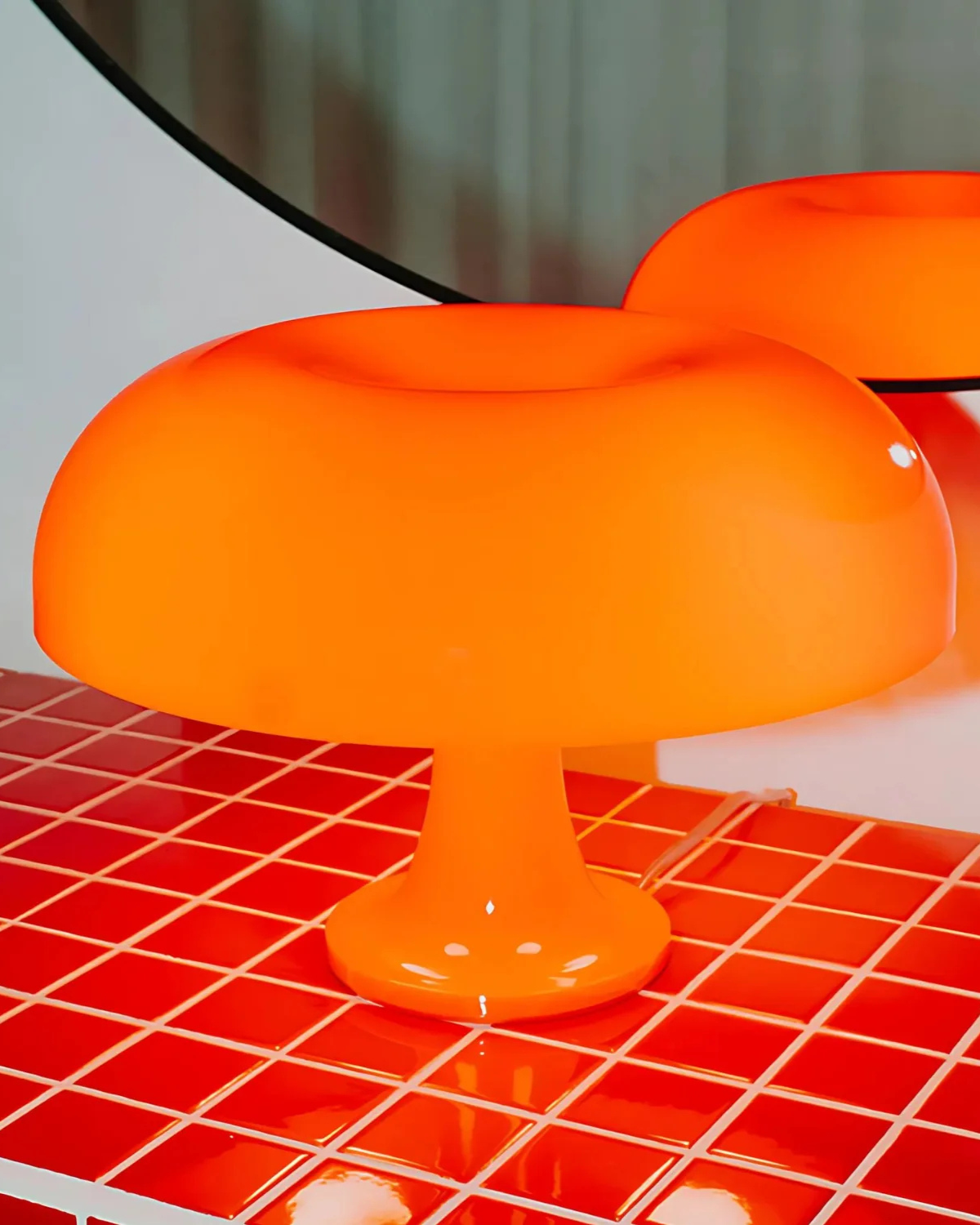 Table Lamp Retro Dome – Vibrant Orange Design for Cozy Spaces 2