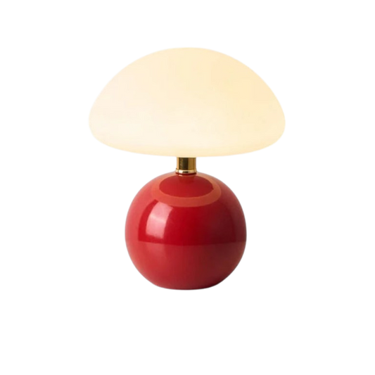 Table Lamp Sphere Shape Red – Cozy Ambient Glow for Any Room 0