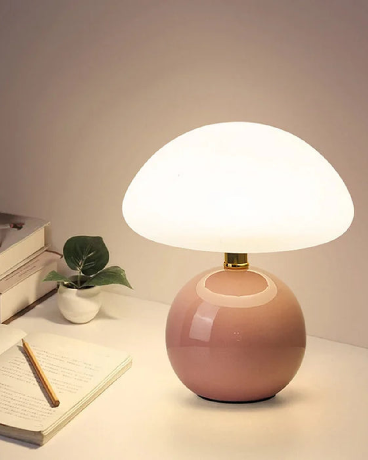 Table Lamp Sphere Shape Red – Cozy Ambient Glow for Any Room 7