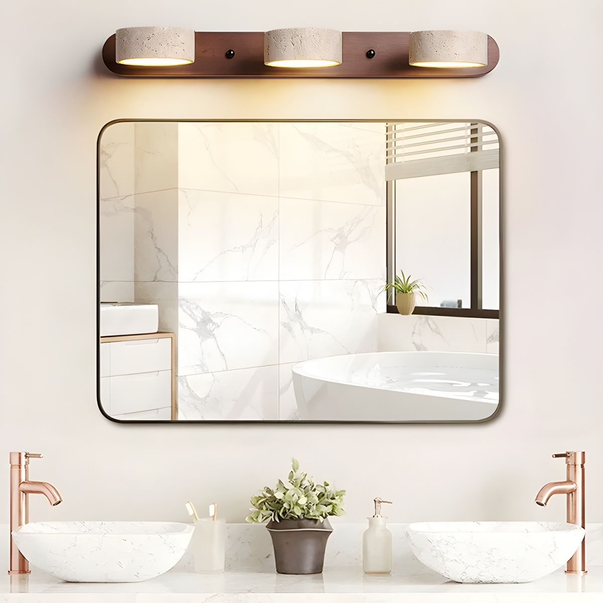 Travertin Duo Wall Sconce – Elegant Design with Natural Materials 4