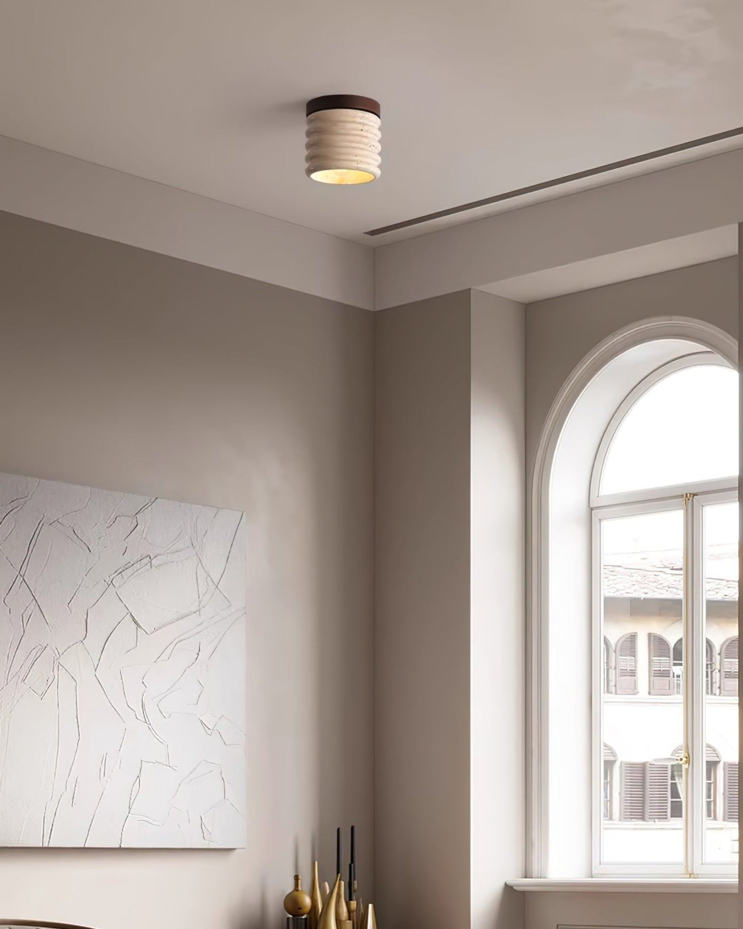 Vaarnii Travertine Ceiling Lamp – Stylish Fixture for Cozy Illumination 8