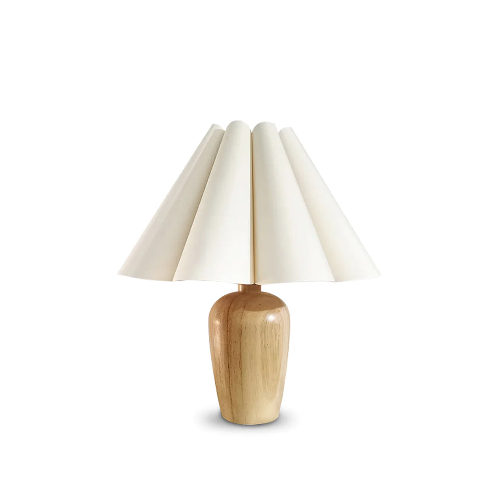 Vintage Fluted Beige Table Lamp – Stylish Glow for Your Nightstand 1