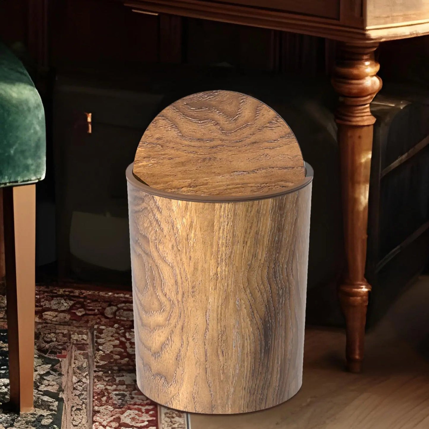 Vintage Swing Lid Trash Can – Chic Retro Elegance for Every Room 4