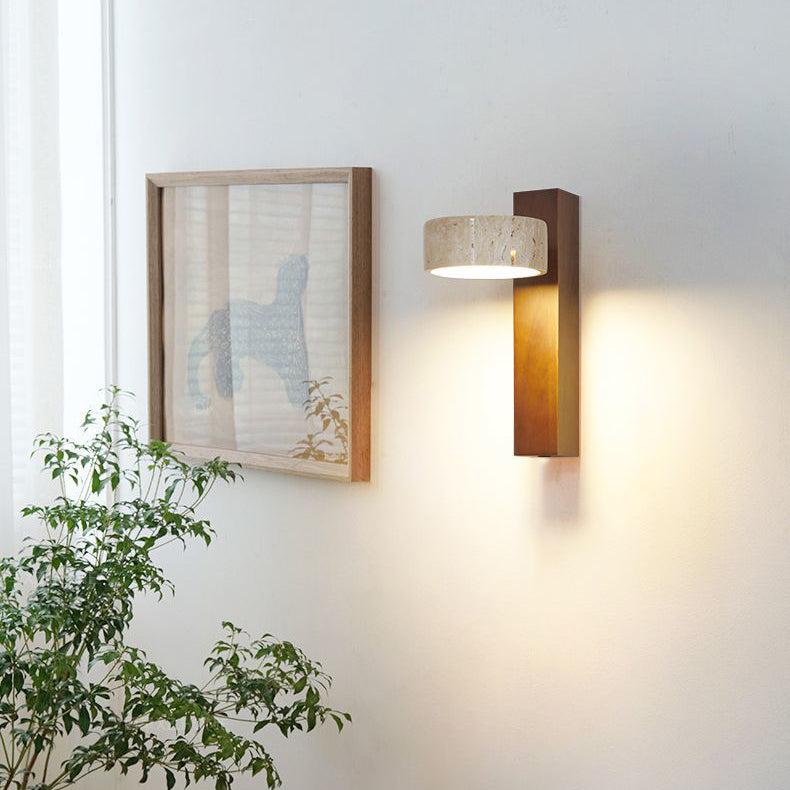 Wabi Sabi Travertin-Wandlucht – Elegant LED Wall Sconce Lighting for Serene Ambiance 3