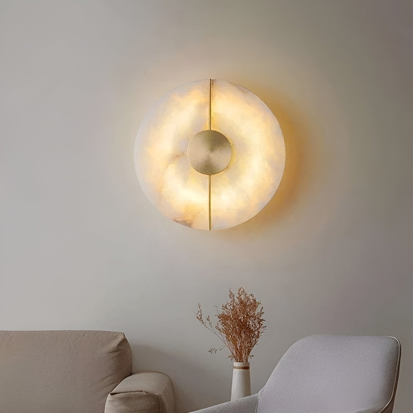Wabiglow LED Wall Sconce – Elegant Marble Design with Cozy Ambiance 2