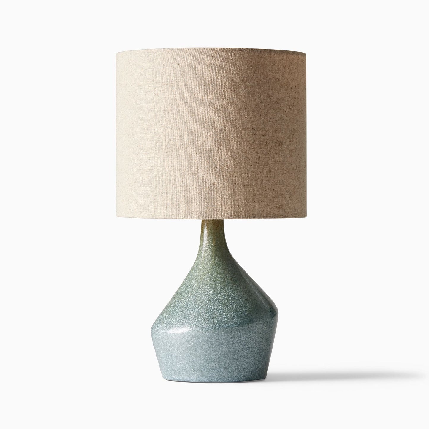 Asymmetry Ceramic Table Lamp (17") | Sculptural Accent Lighting with Linen Shade