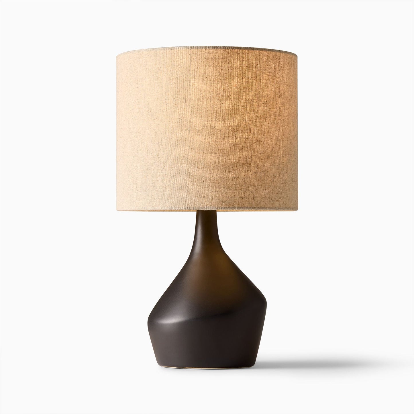 Asymmetry Ceramic Table Lamp (17") | Sculptural Accent Lighting with Linen Shade
