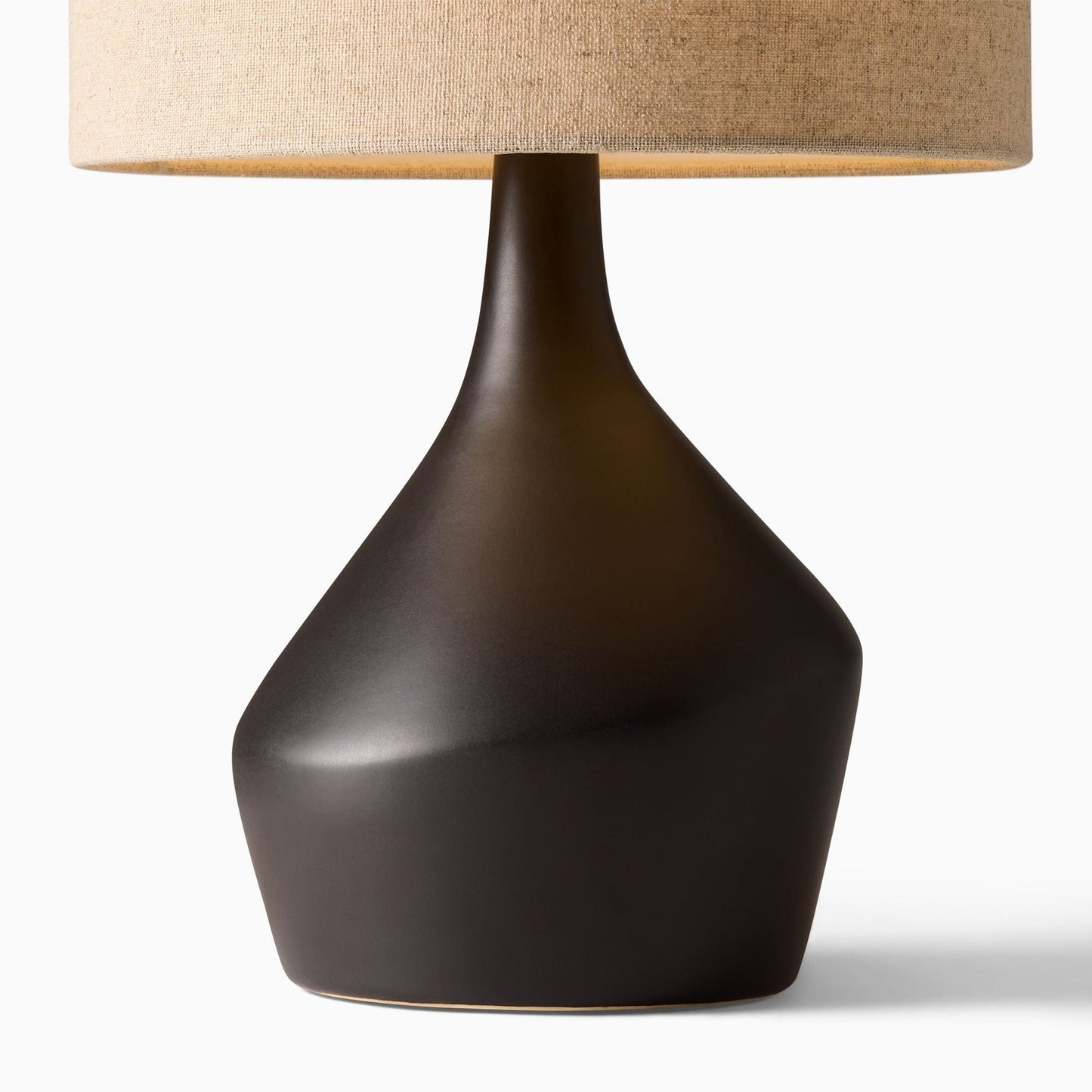 Asymmetry Ceramic Table Lamp (17") | Sculptural Accent Lighting with Linen Shade