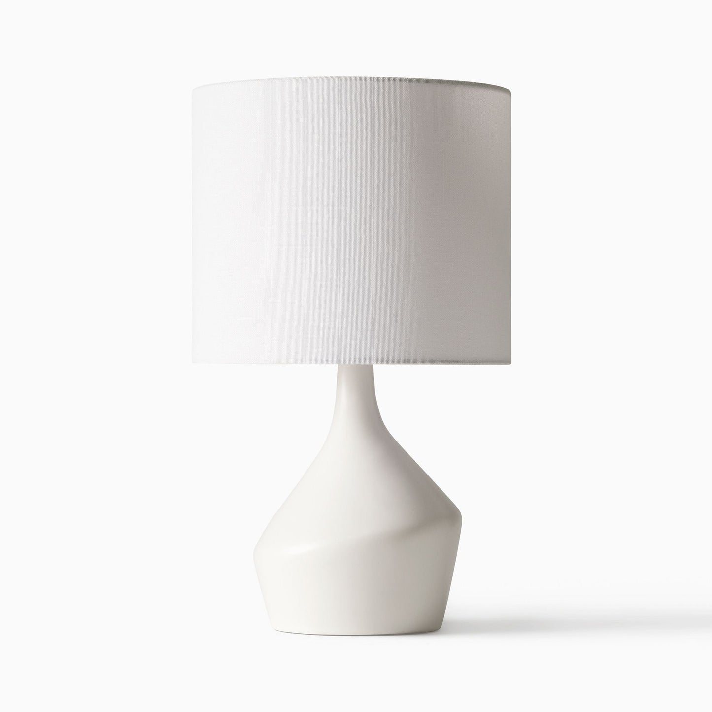 Asymmetry Ceramic Table Lamp (17") | Sculptural Accent Lighting with Linen Shade