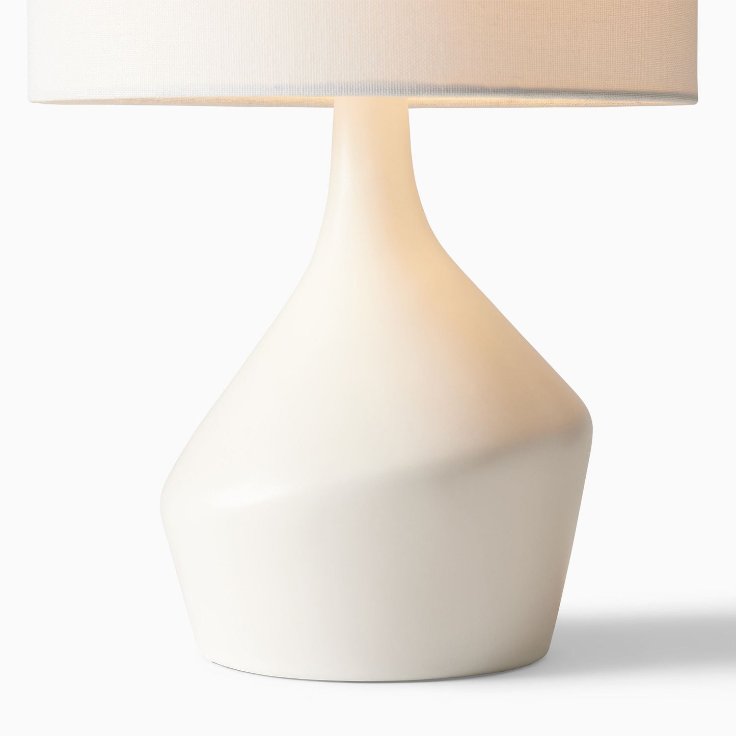 Asymmetry Ceramic Table Lamp (17") | Sculptural Accent Lighting with Linen Shade
