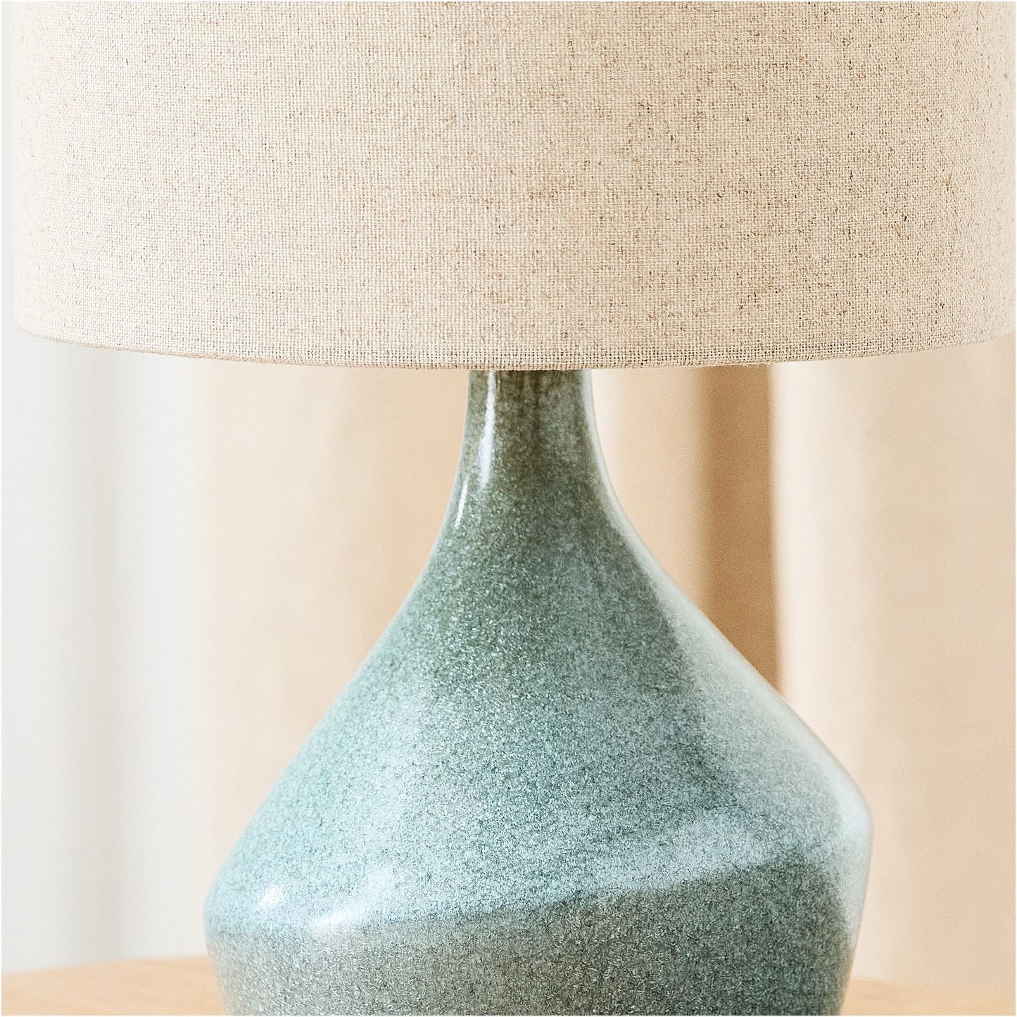 Asymmetry Ceramic Table Lamp (17") | Sculptural Accent Lighting with Linen Shade