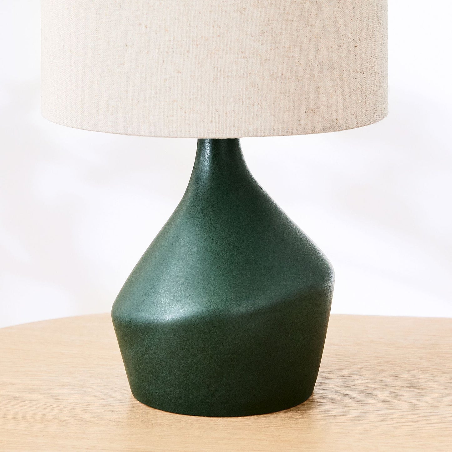 Asymmetry Ceramic Table Lamp (17") | Sculptural Accent Lighting with Linen Shade