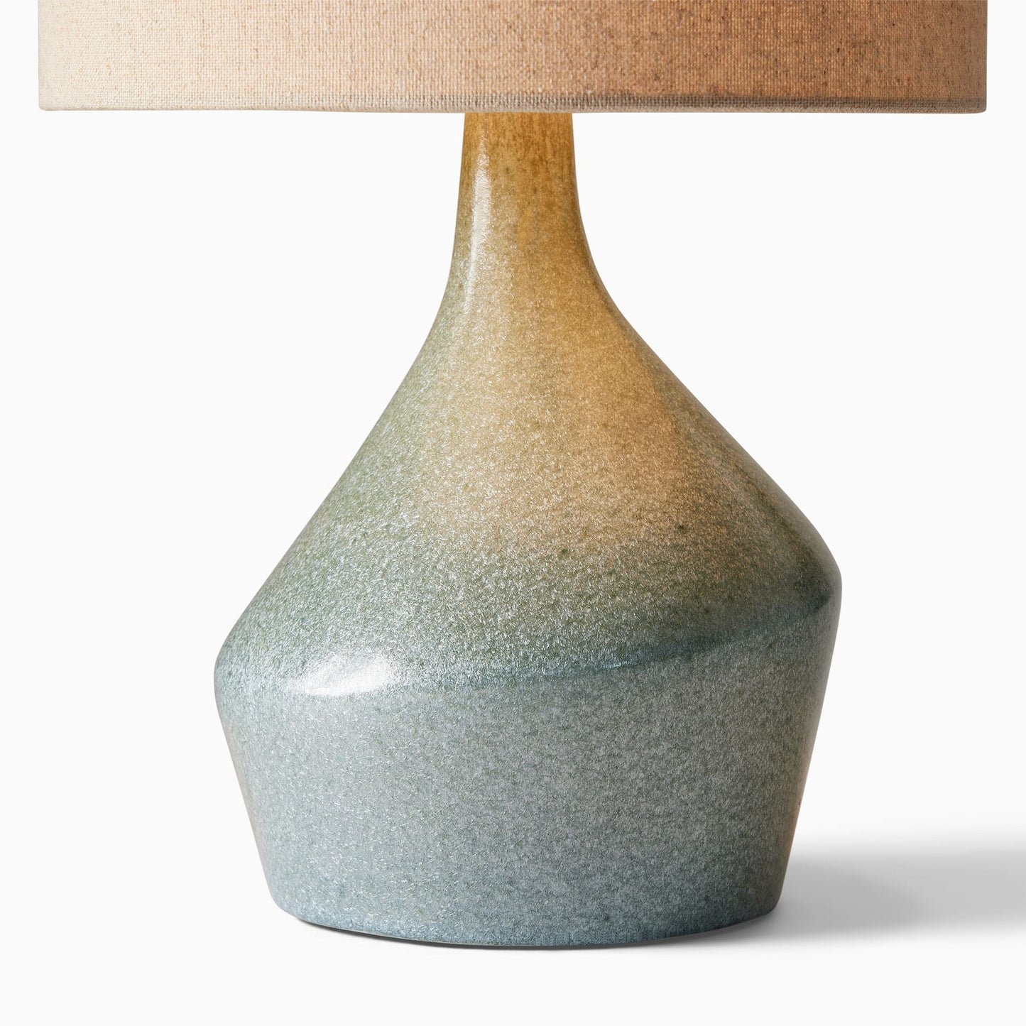 Asymmetry Ceramic Table Lamp (17") | Sculptural Accent Lighting with Linen Shade