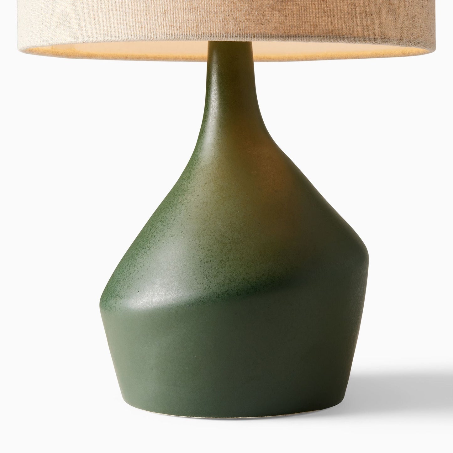 Asymmetry Ceramic Table Lamp (17") | Sculptural Accent Lighting with Linen Shade