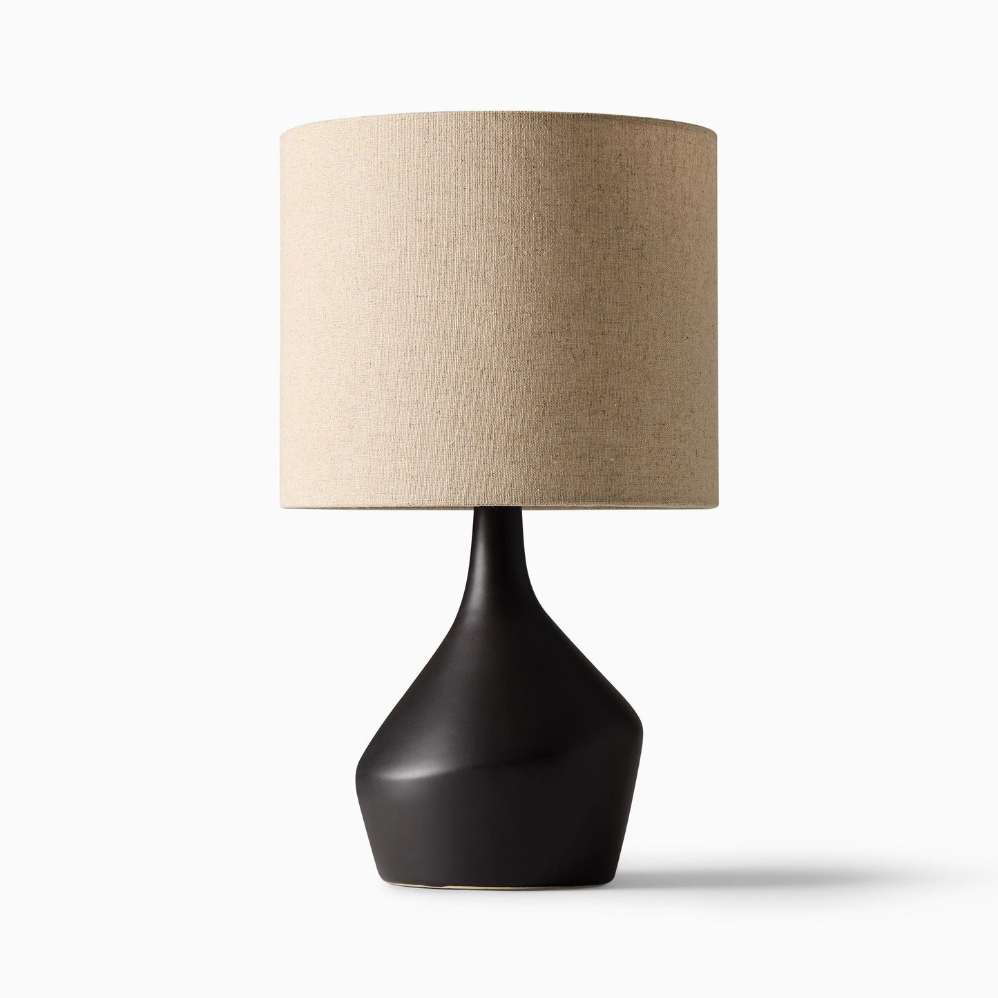 Asymmetry Ceramic Table Lamp (17") | Sculptural Accent Lighting with Linen Shade