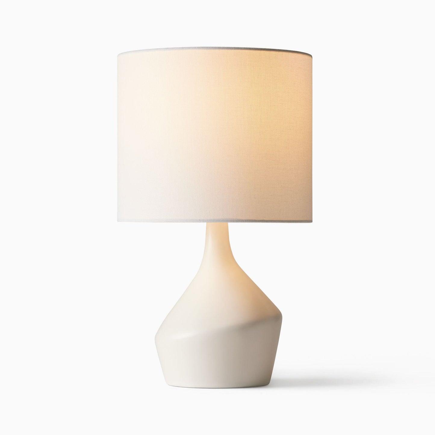 Asymmetry Ceramic Table Lamp (17") | Sculptural Accent Lighting with Linen Shade