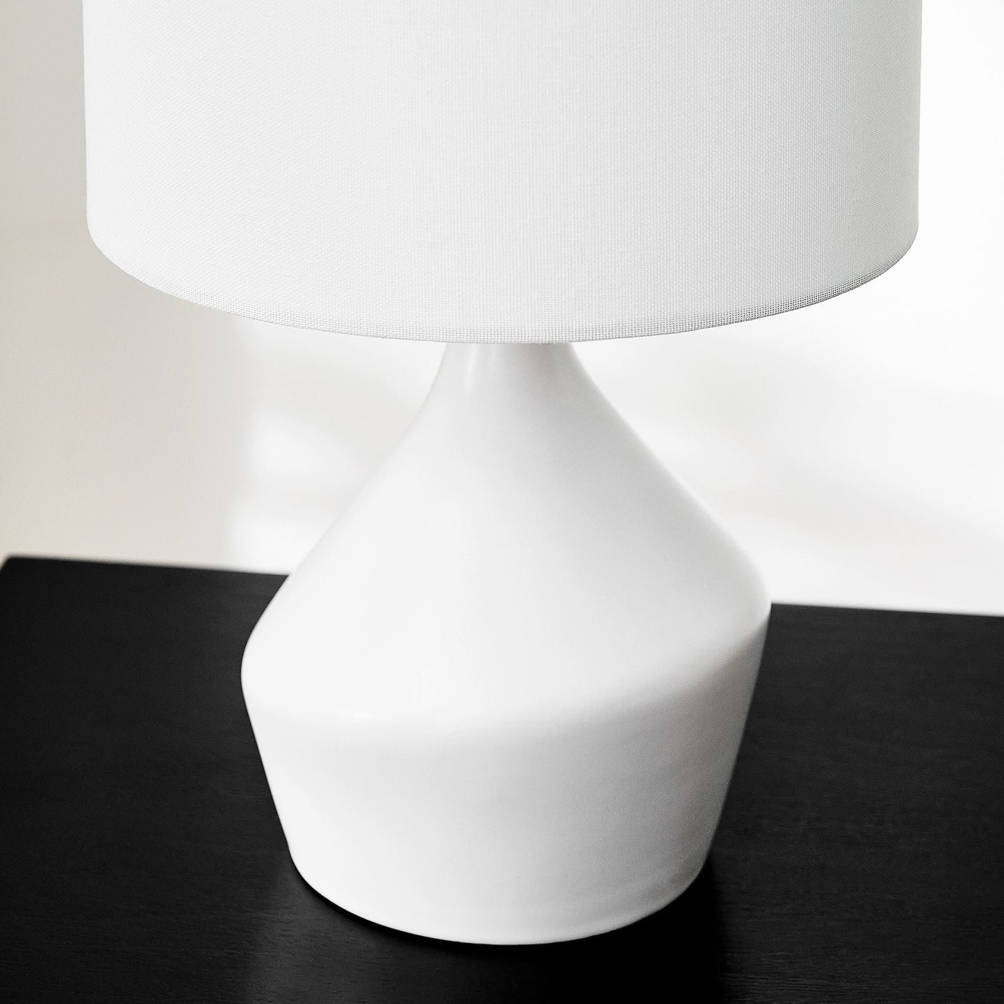 Asymmetry Ceramic Table Lamp (17") | Sculptural Accent Lighting with Linen Shade