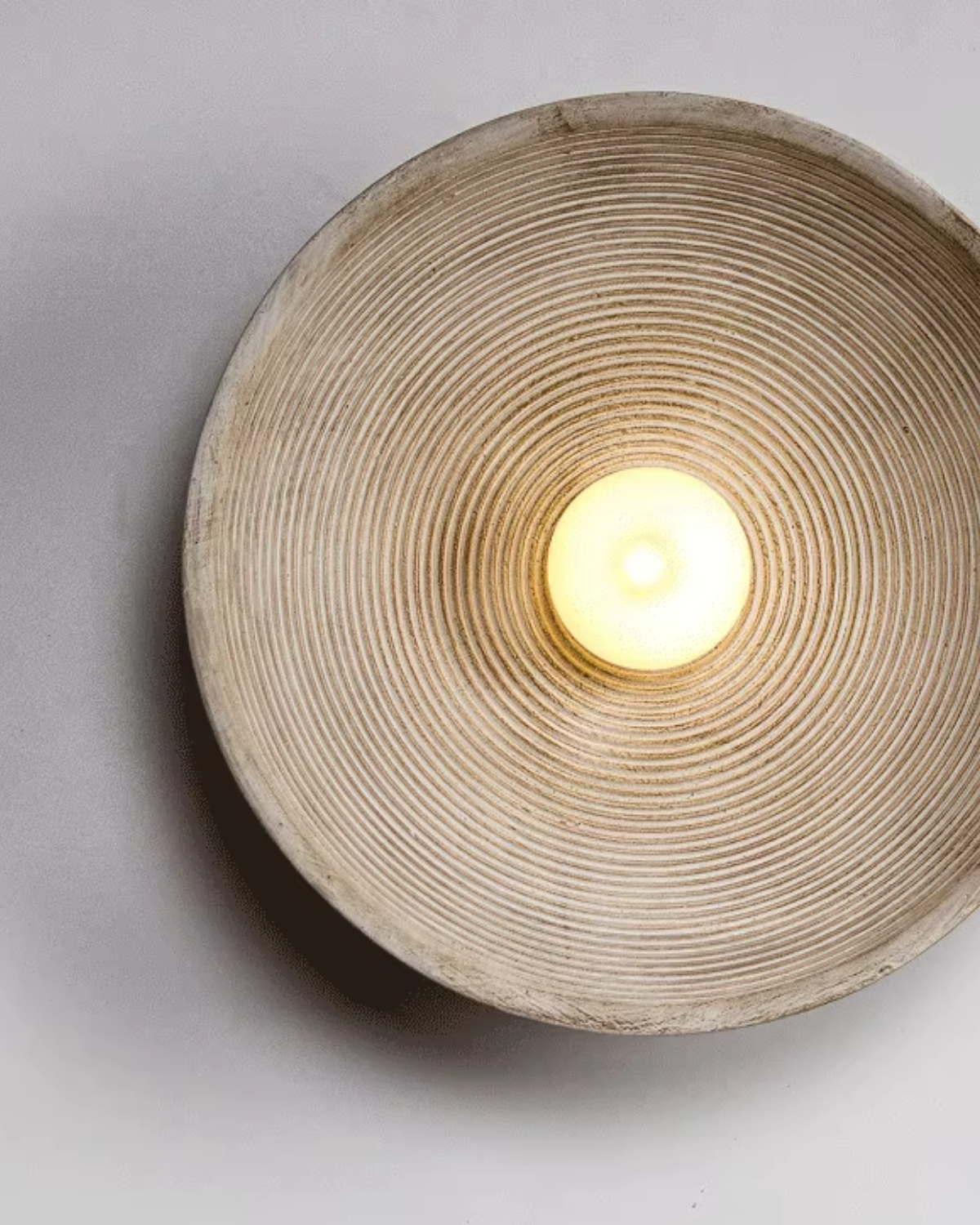 Wall Lamp Rillenschale Natural Stone – Unique Bowl Design with Soft Glow 2