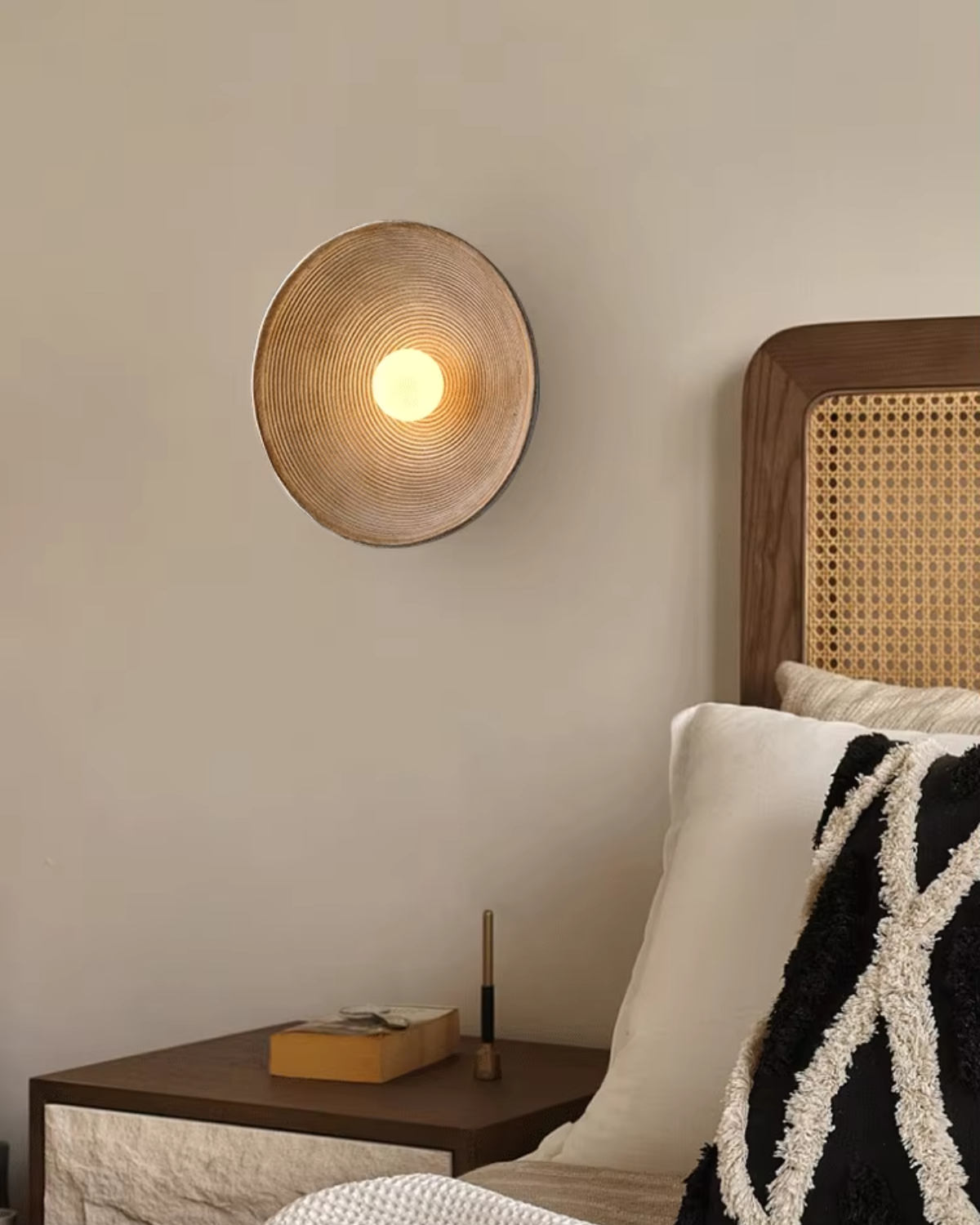 Wall Lamp Rillenschale Natural Stone – Unique Bowl Design with Soft Glow 5