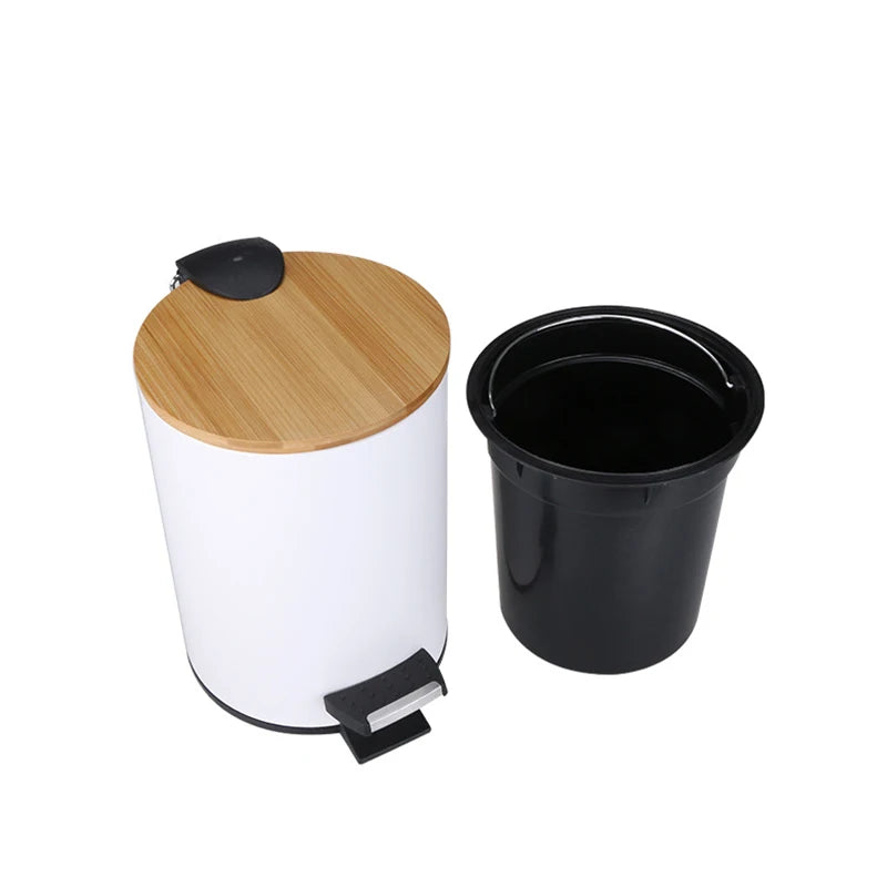 **Waste Bin With Bamboo Lid – Stylish and Functional Home Solution** 4